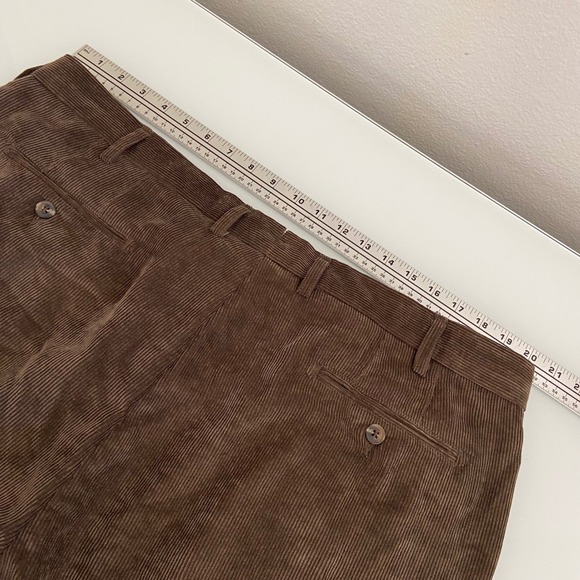 Peter Millar Mens Size 40 x 35 Brown Corduroy Pants Flat Front Straight Leg - Picture 5 of 7